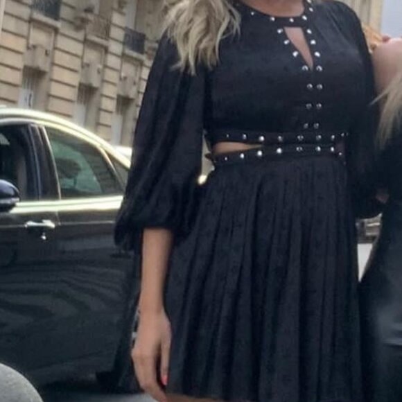 Maje Studded embroidered satin dress Size 36 - Picture 3 of 3